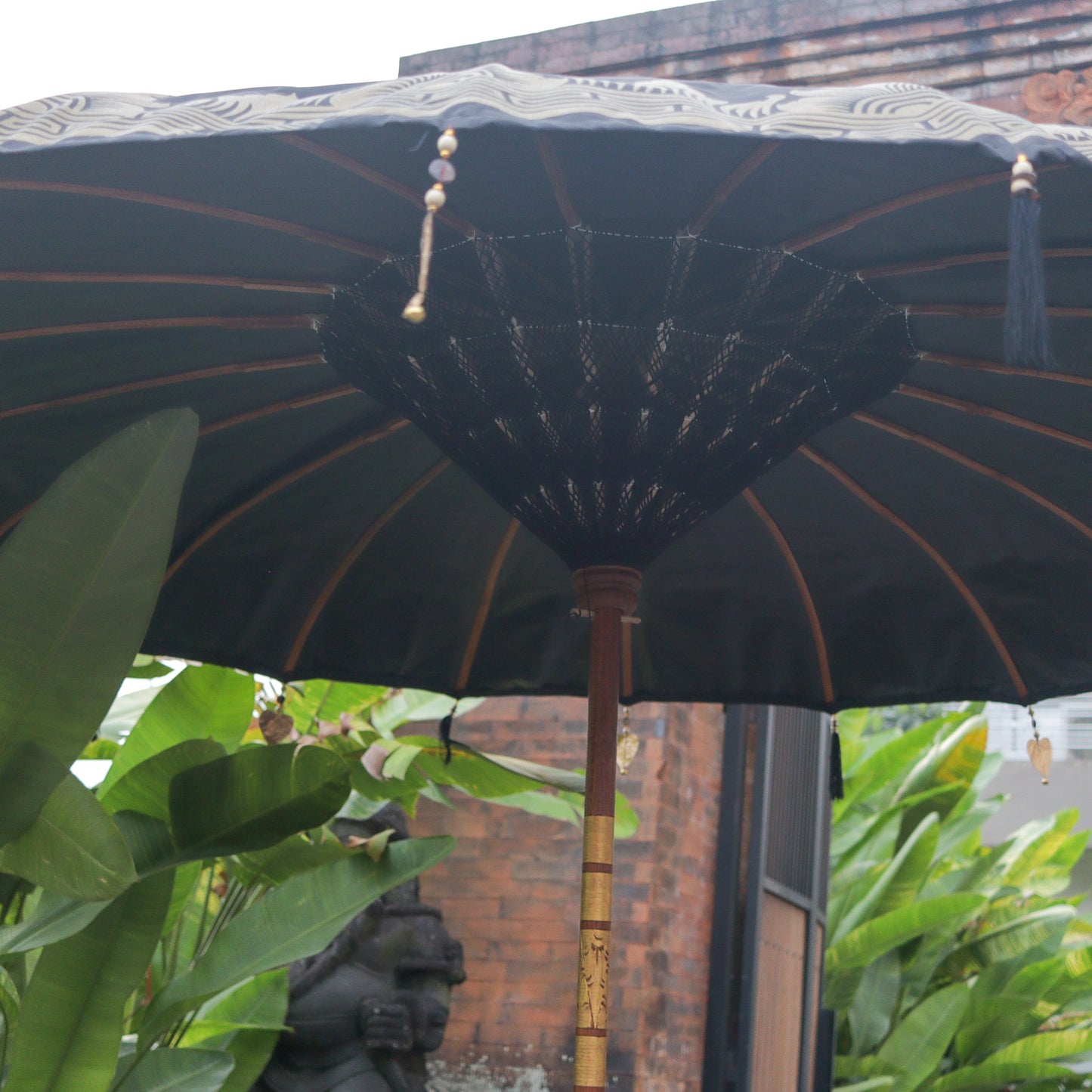 Handpainted Parasol Bali Decoration in Black