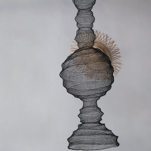 Handknitted Wire Mesh Chandelier Satu Pilar Design