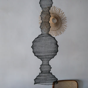 Handknitted Wire Mesh Chandelier Satu Pilar Design