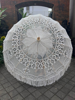 Handmade Macrame Parasol Bali with Flower Motif