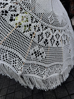 Handmade Macrame Parasol Bali with Flower Motif