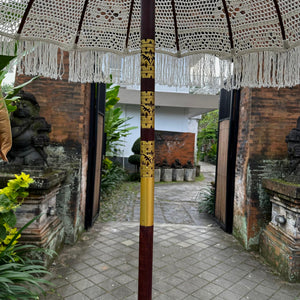 Handmade Macrame Parasol Bali with Flower Motif