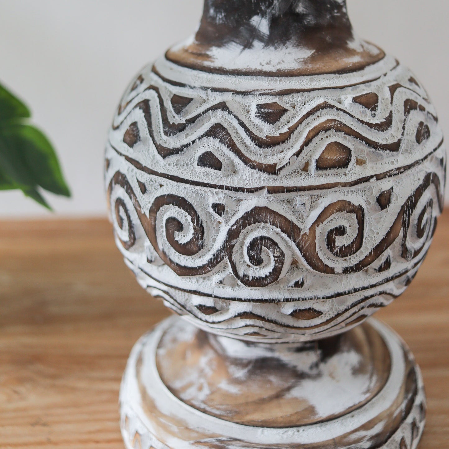 Hand carved Lamp Ethnic Motif