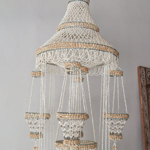 Handmade sea shell chandelier by Roomi Design, perfect for pots decoration, crafted in Bali.