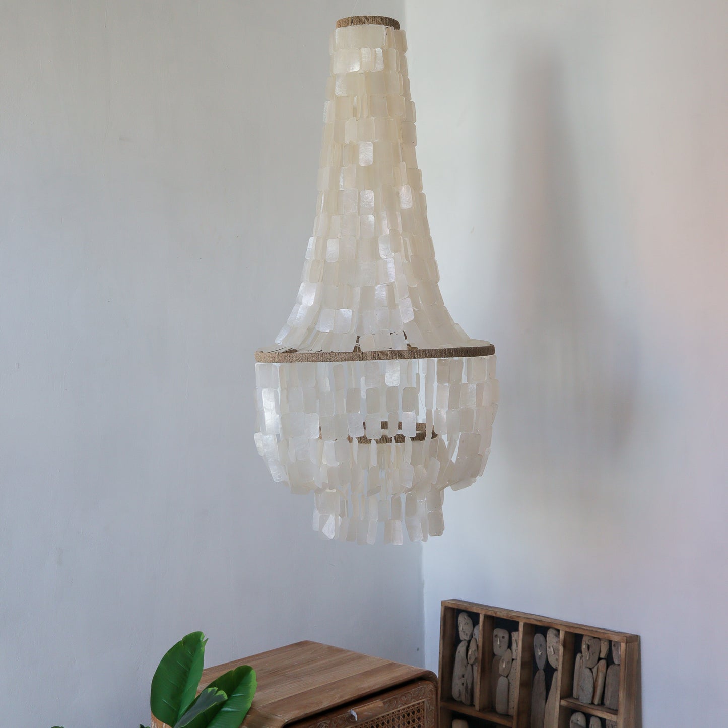 Capiz chandelier home decor