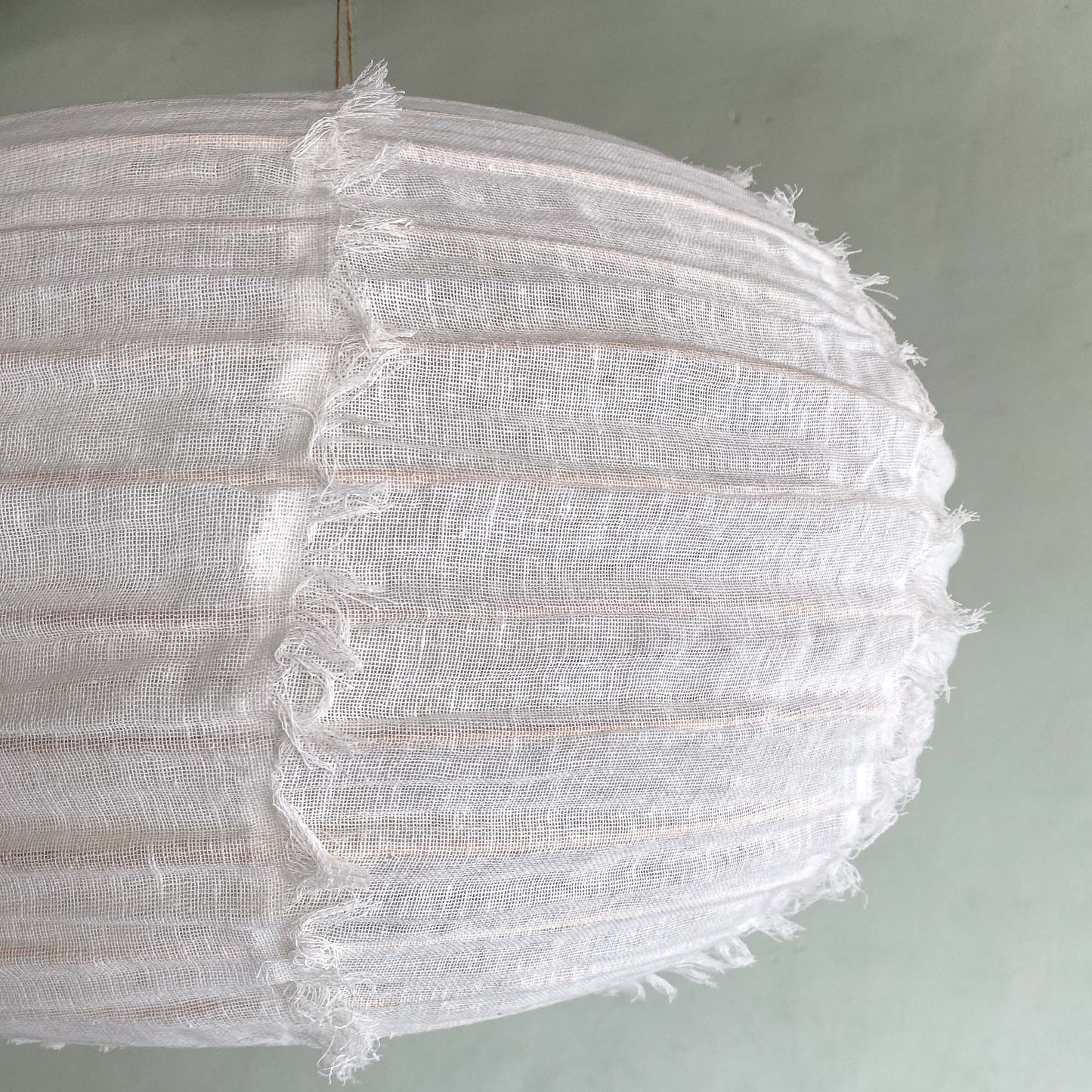 Linen  Lantern Lampshade Pumpkin Shape in off White