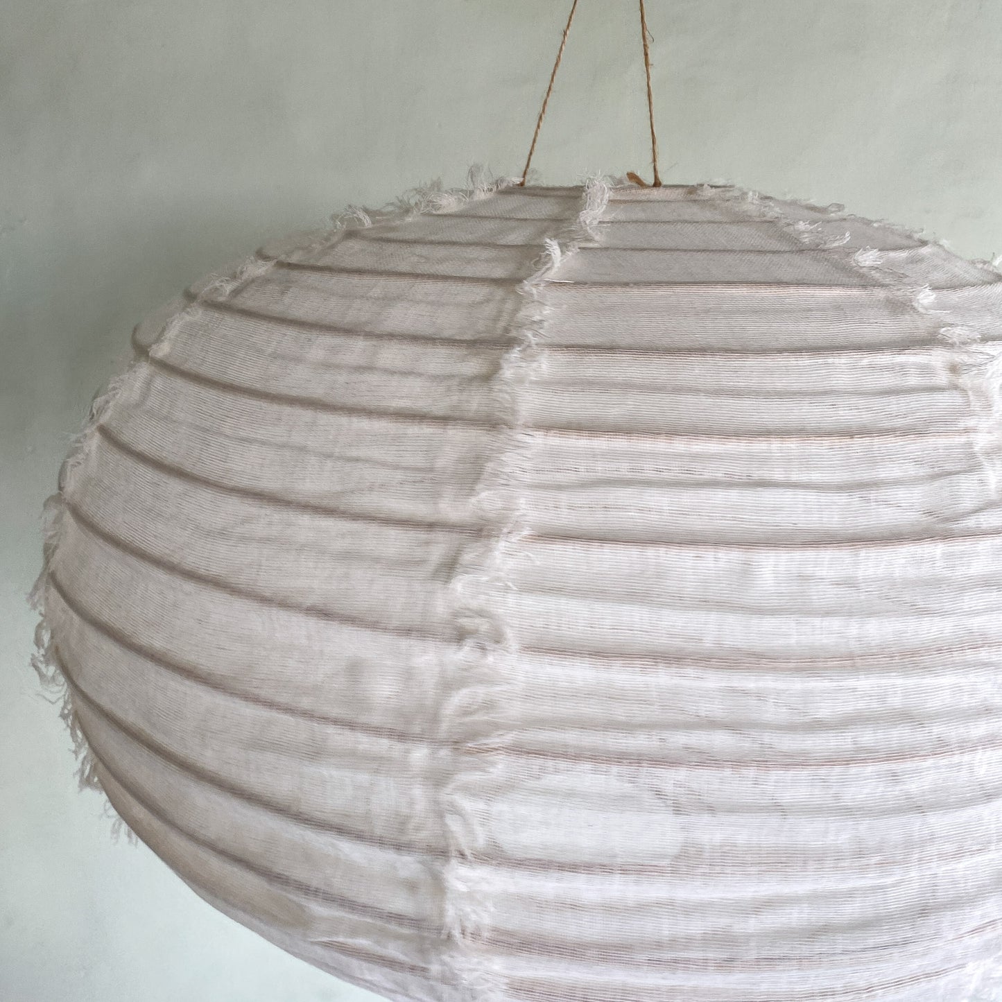 Linen  Lantern Lampshade Pumpkin Shape in off White