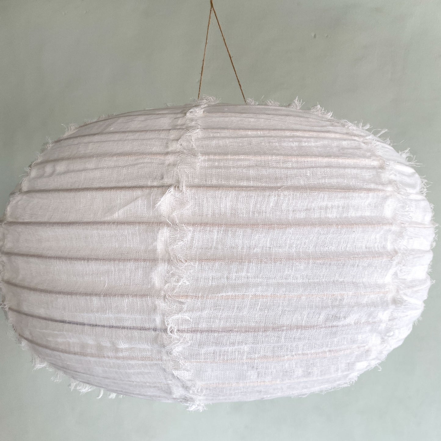 Linen  Lantern Lampshade Pumpkin Shape in off White