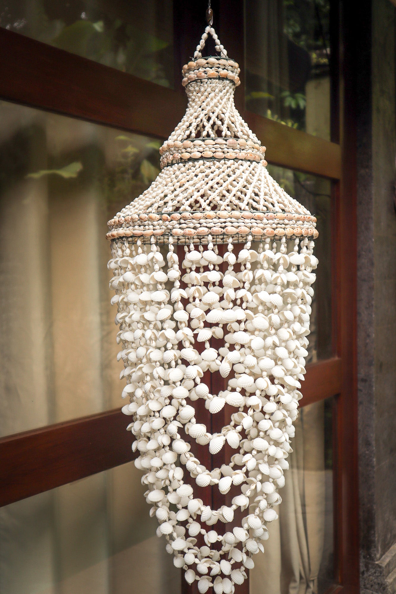 Mobile seashell chandelier