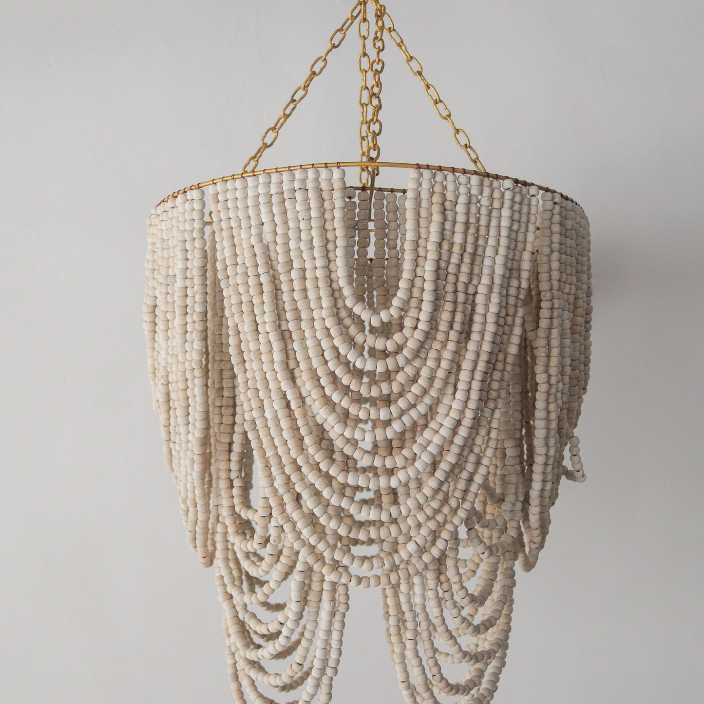 Beaded Chandelier Gold White Wash Roomi Design