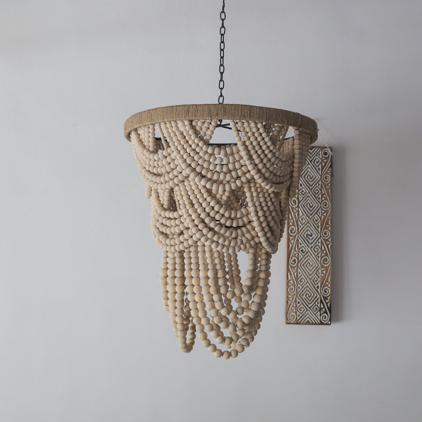 Beaded Chandelier, Natural Bead Chandelier