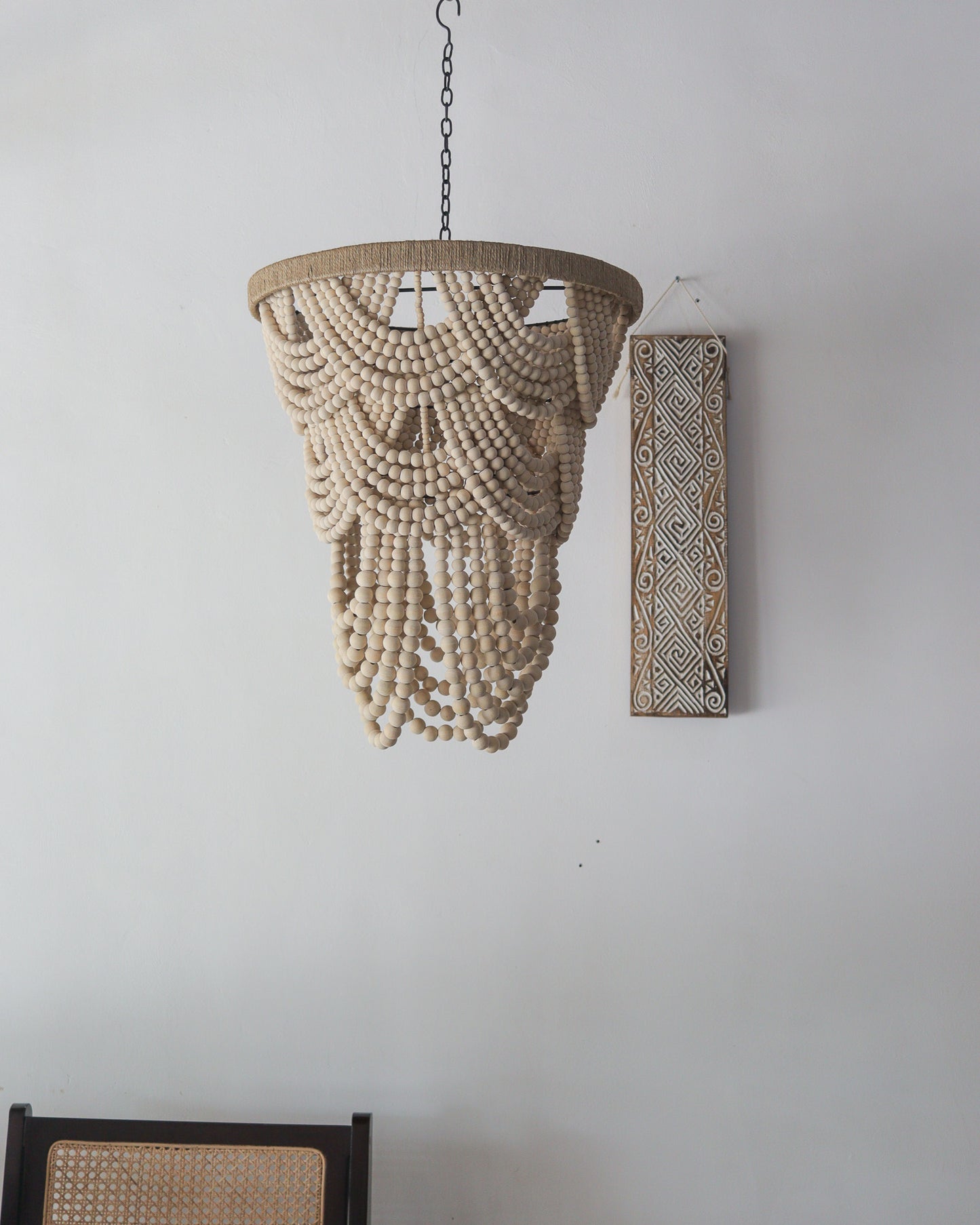 Beaded Chandelier, Natural Bead Chandelier