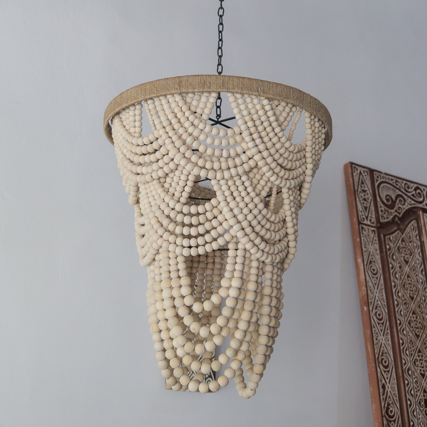 Beaded Chandelier, Natural Bead Chandelier