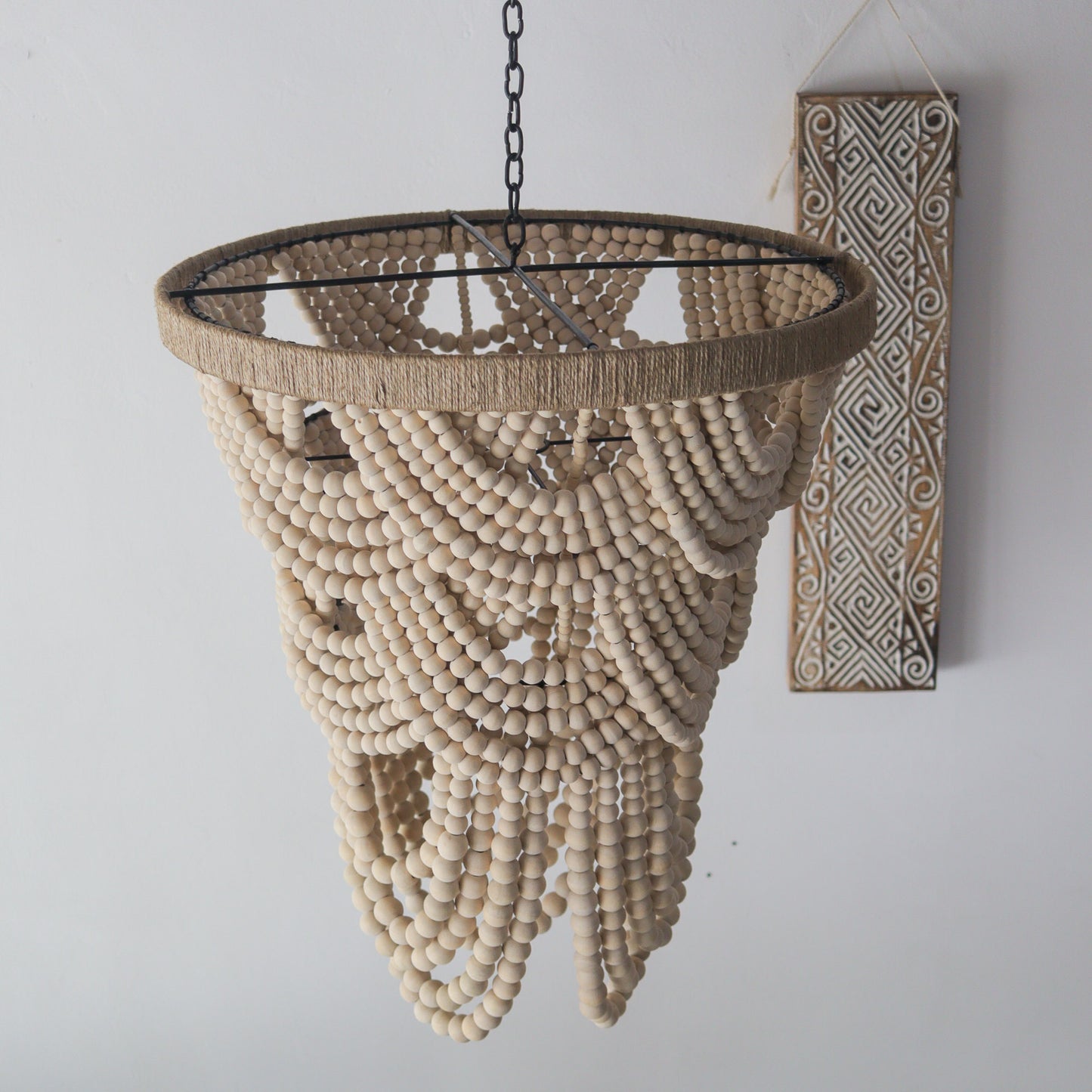 Beaded Chandelier, Natural Bead Chandelier