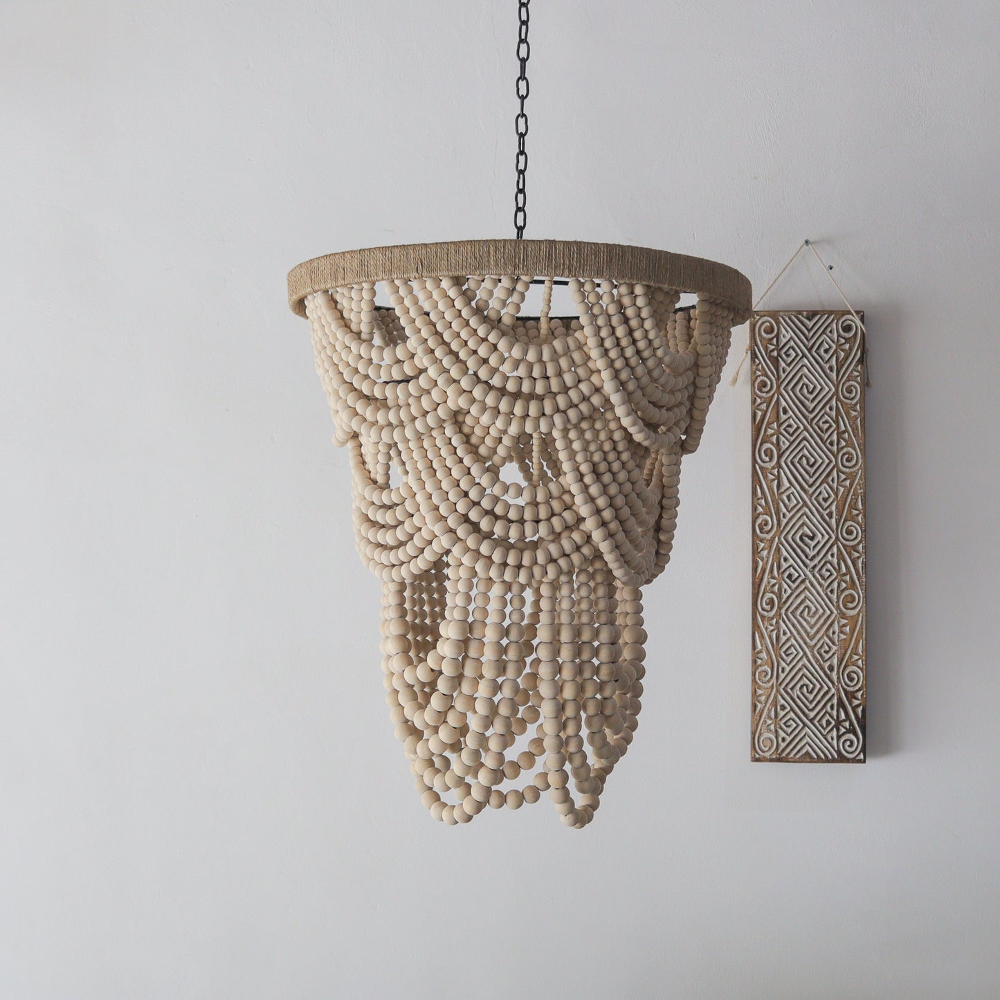 Beaded Chandelier, Natural Bead Chandelier