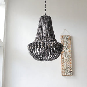 Beaded Chandelier Black Wash faded