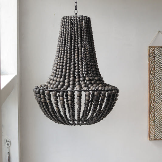 Beaded Chandelier Black Wash faded