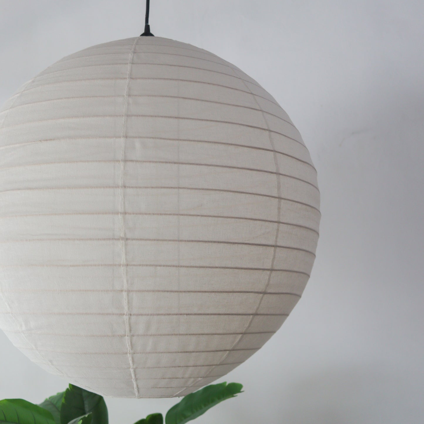 Linen Lantern Chandelier off White in Round Shape