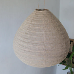 Natural fiber pendant lamp with teardrop shape, eco-friendly home decor