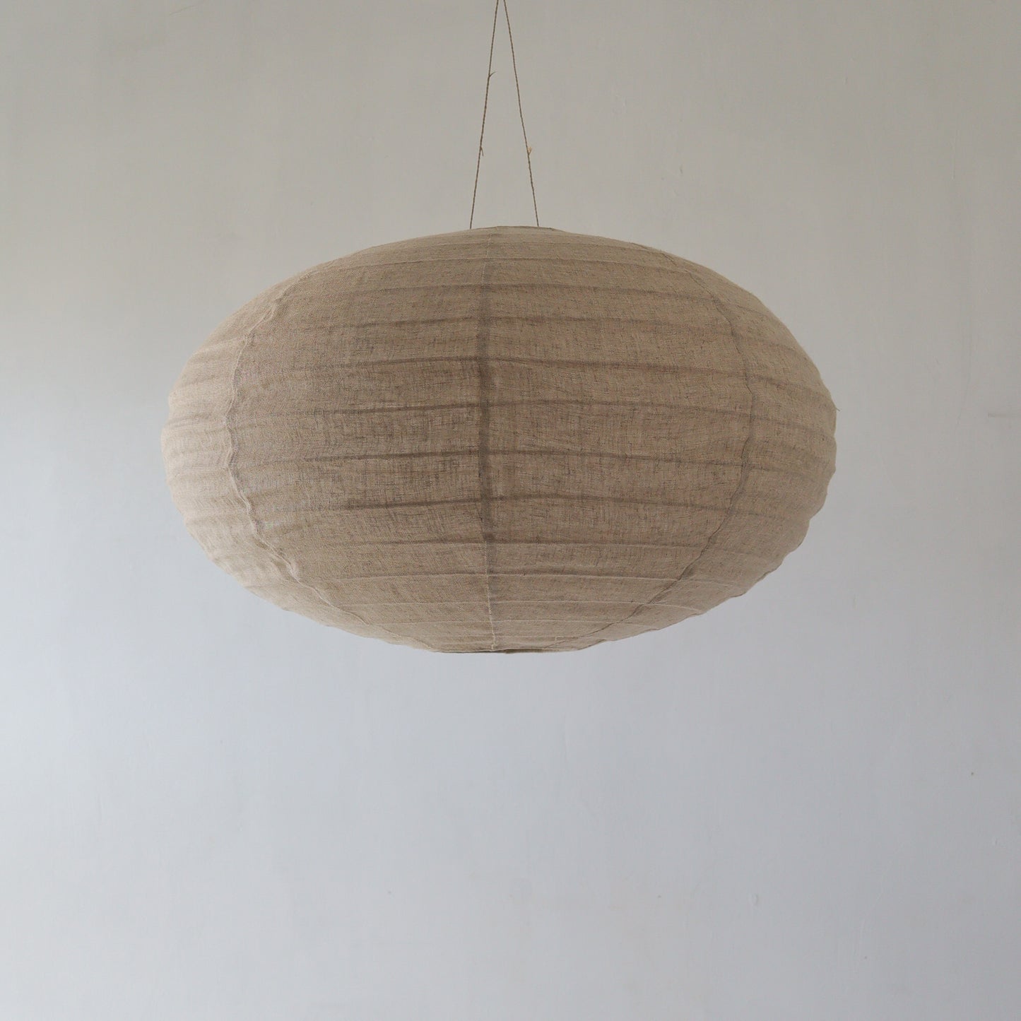 Linen Lantern Lampshade Oval Design in Natural