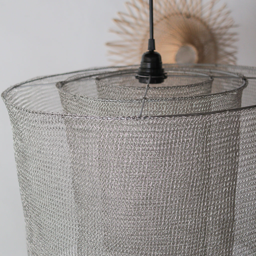 Stainless Wire Mesh Tiered Chandelier Panlas Design