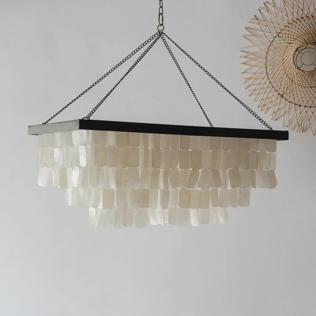 Ceiling Shell Handmade Capiz Shell Ceiling Light - Modern Chandelier – roomidecoration