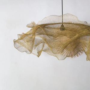 Brass Wire Mesh Pendant Light Bunga Lapis Design