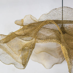 Brass Wire Mesh Pendant Light Bunga Lapis Design