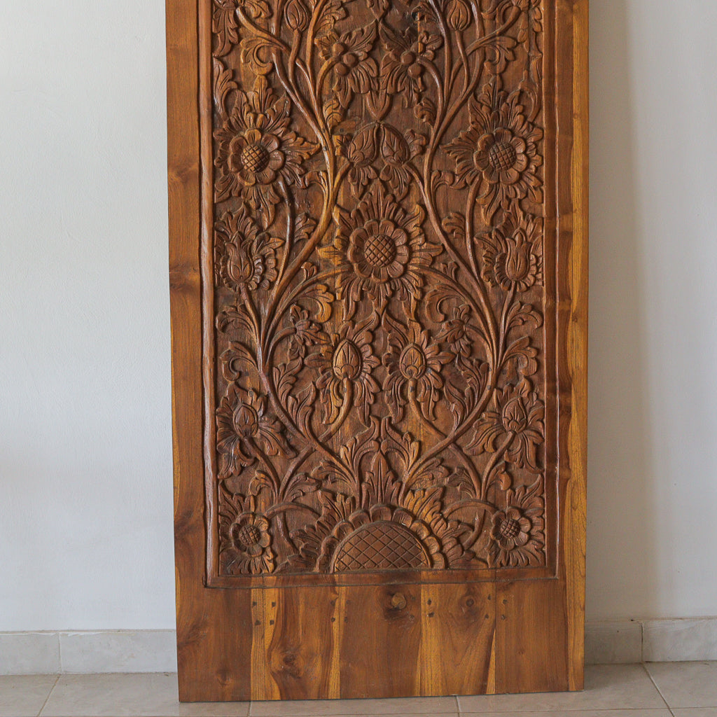 Hand Carved Door Flower Motif Roomi Design