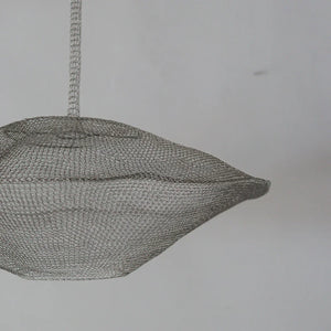 Handmade wire mesh pendant light with organic shape, modern home decor lighting