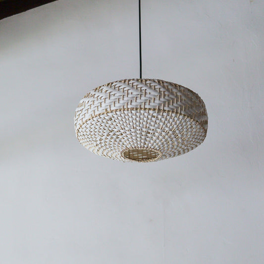Rattan Pendant Light Weave Putih