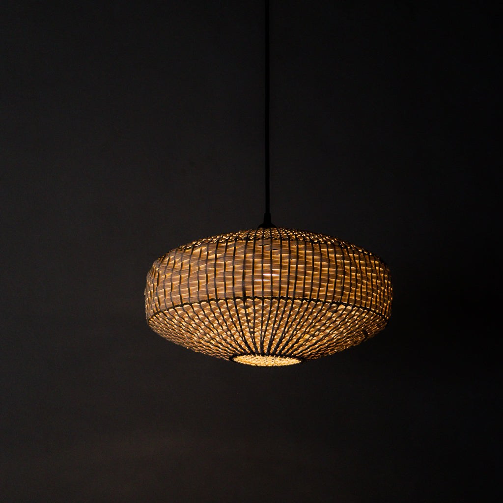 Rattan Pendant Light Weave Putih