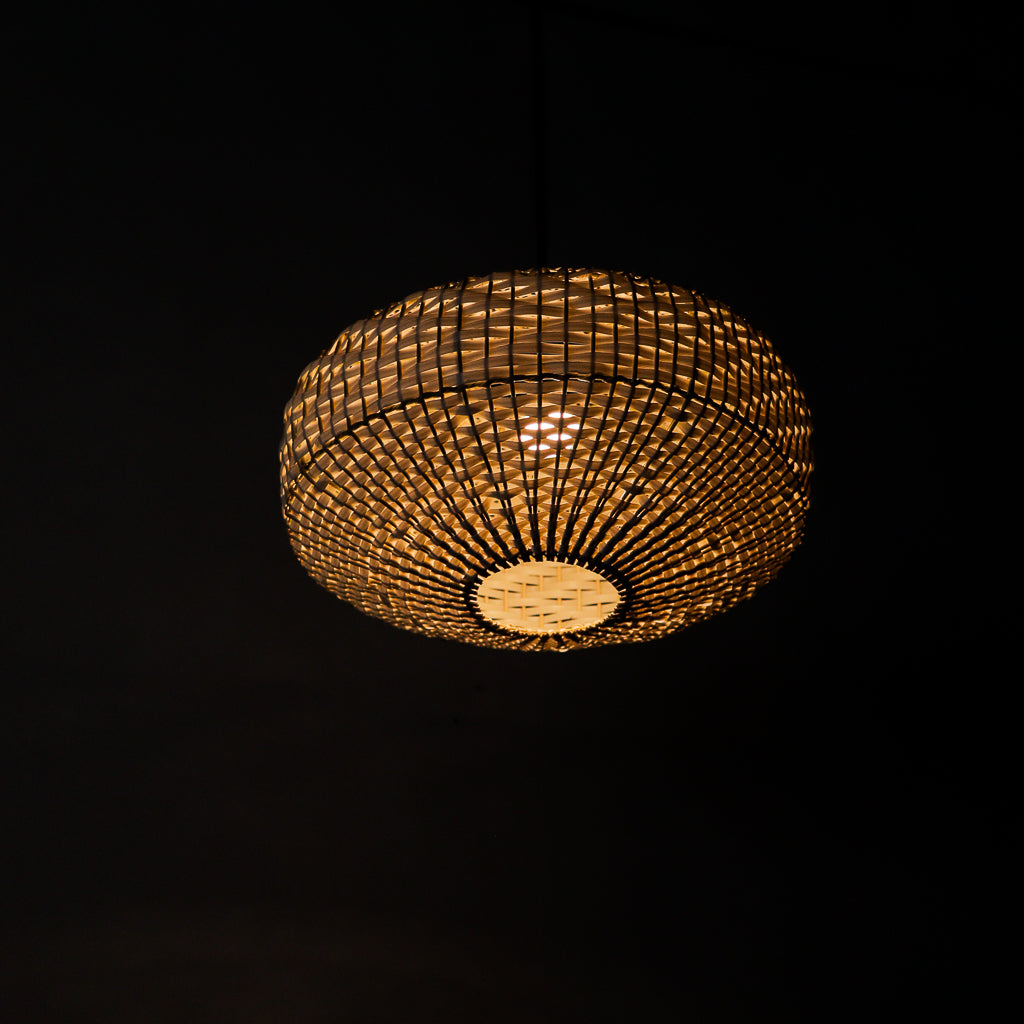 Rattan Pendant Light Weave Putih