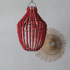 Red Beaded Chandelier Mera Design