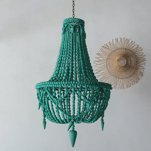Green Tosca Beaded Chandelier Vintage Style