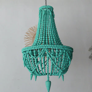 Green Tosca Beaded Chandelier Vintage Style