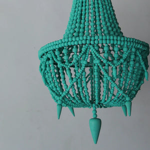 Green Tosca Beaded Chandelier Vintage Style
