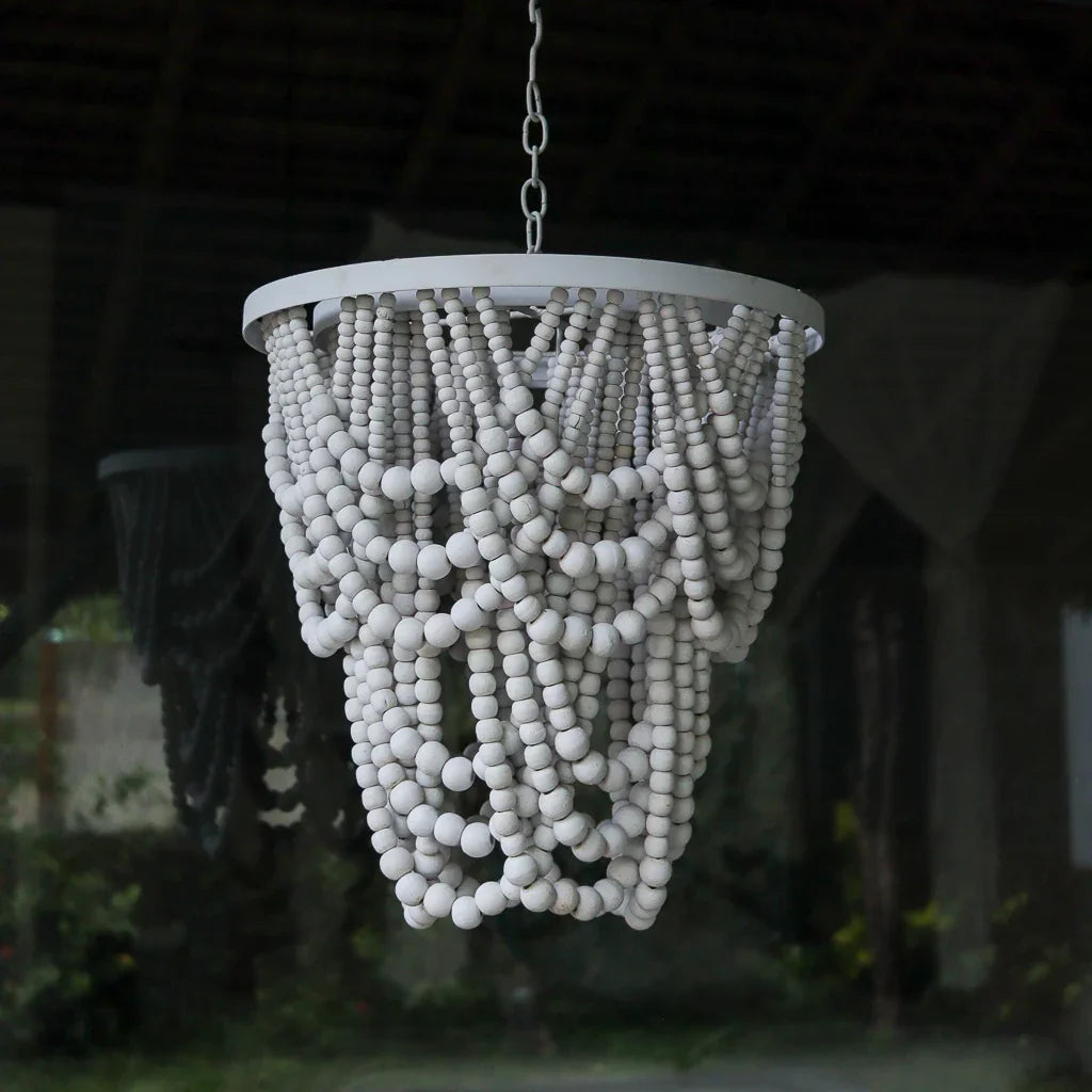 White Beaded Chandelier - Roomi Design – roomidecoration