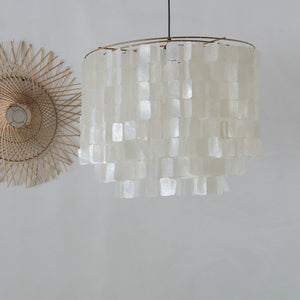 Capiz Shell Chandelier Titik Design Gold Frame