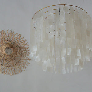 Capiz Shell Chandelier Titik Design Gold Frame