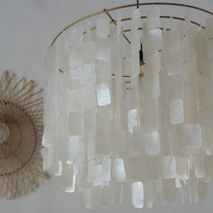 Capiz Shell Chandelier Titik Design Gold Frame