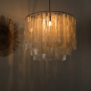 Capiz Shell Chandelier Titik Design Gold Frame