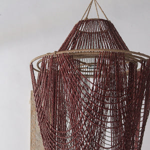 Beaded  Glass Chandelier Adzuki Bean Color
