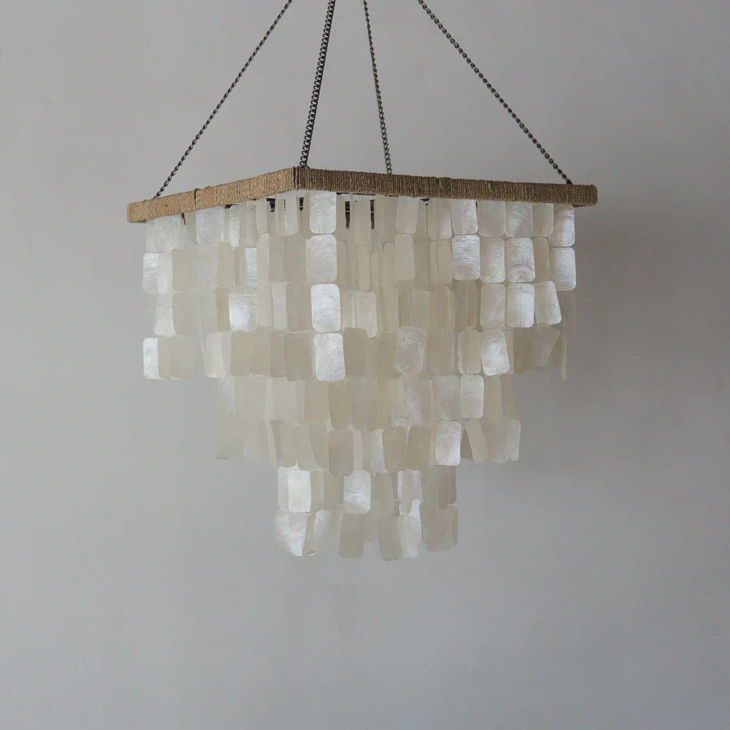 Capiz Shell Design Capiz Shell Chandelier | Roomi Design (Black & White) – roomidecoration