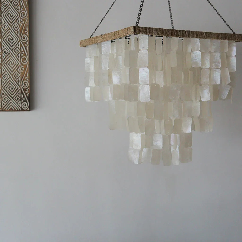 Capiz Shell Design Capiz Shell Chandelier | Roomi Design (Black & White) – roomidecoration