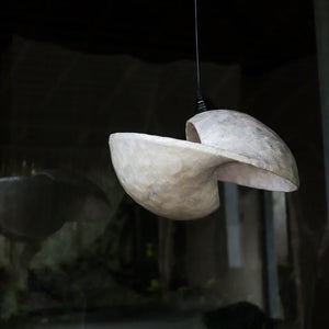 Handmade Balinese seashell chandelier pendant light with natural curved design