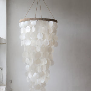 Capiz Shell Chandelier Natural Shape with frame