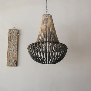 Wood Beaded Chandelier Gradation Ombre Color Vintage design