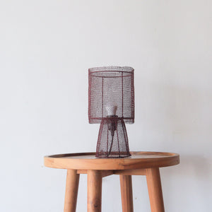 Wire Mesh Table Lamp Tana Rara Red Maroon