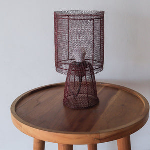 Wire Mesh Table Lamp Tana Rara Red Maroon
